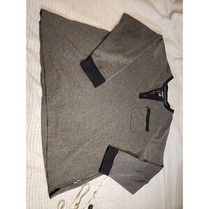 Duluth Sweater Adult 2XL Gray Pullover Sweatshirt Casual Mens 1/4 Button Collar